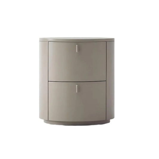 Cream Cylinder Nightstand