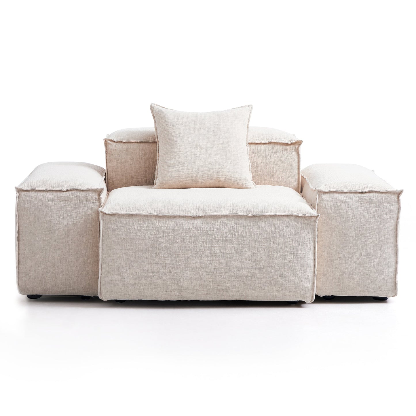 Freedom Modular White Accent Armchair-Khaki
