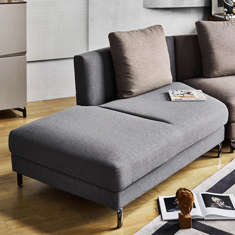 Peanut Dual Tone Curved Sectional-Gray & Brown