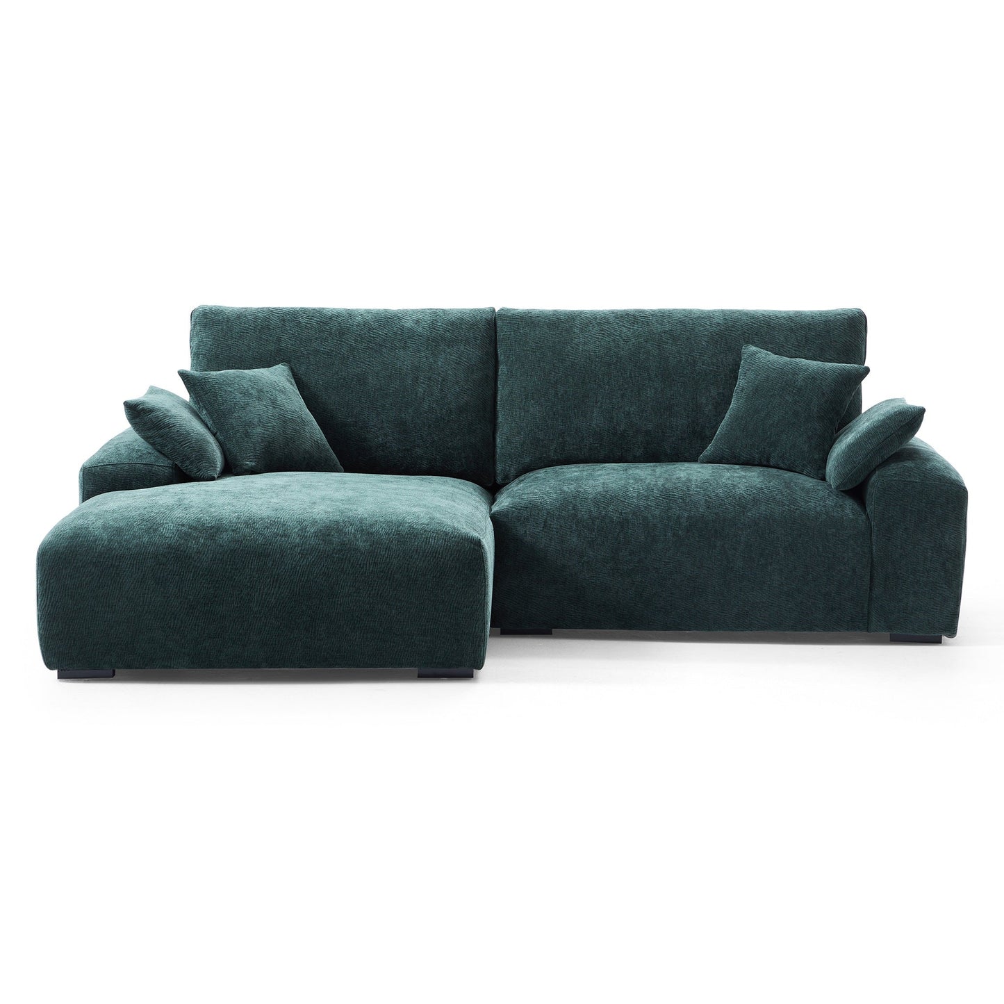The Empress Green Sectional-Green-98.4″-Facing Left