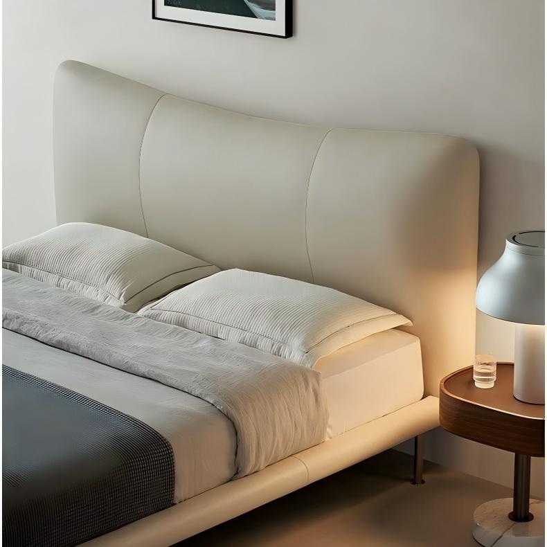 Choco Swirl Leather Bed-Beige