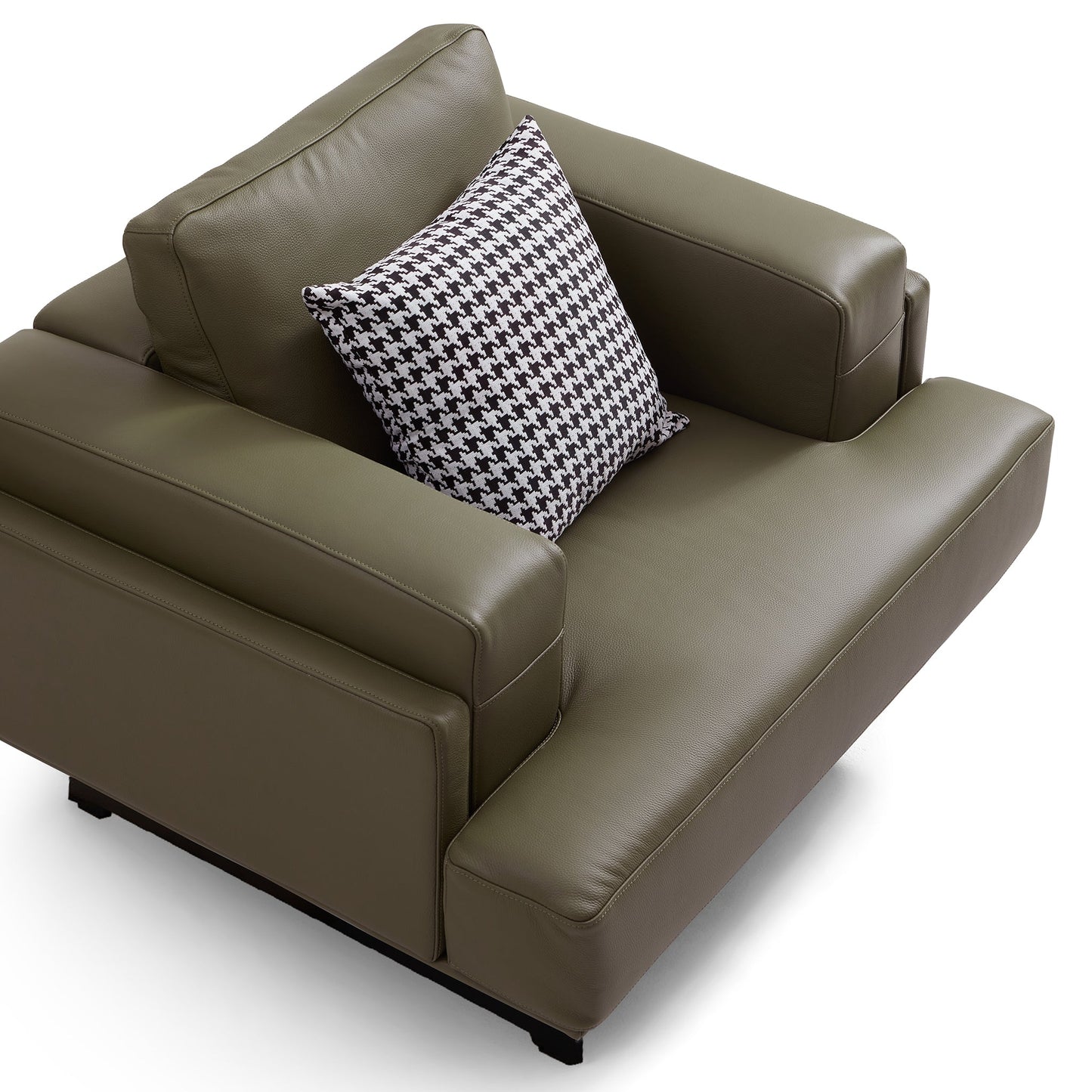 Olivia Top Grain Genuine Leather Armchair-Olive