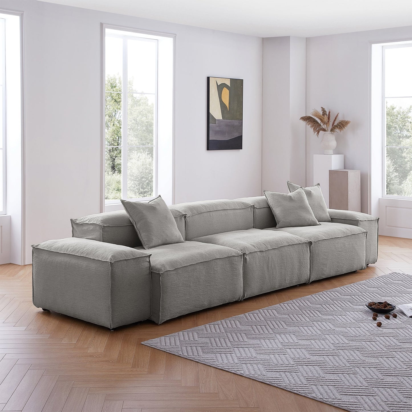 Freedom Modular White Sofa-Gray