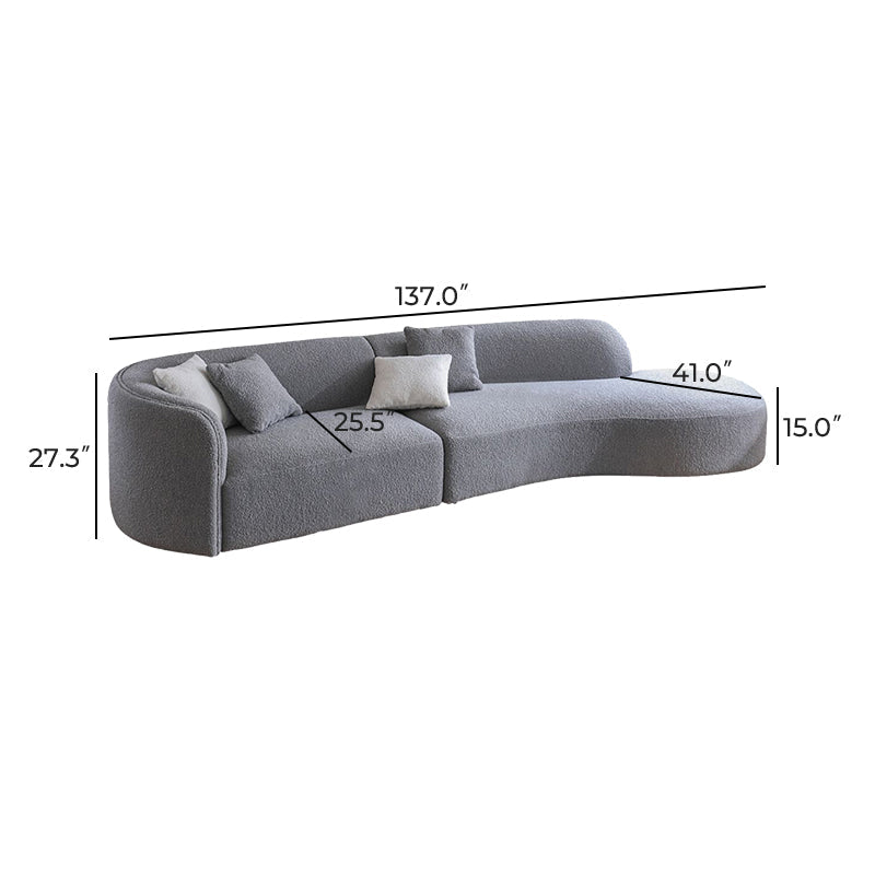 Crescent Bay Wabi Sabi Gray Sofa-Gray-Facing Right