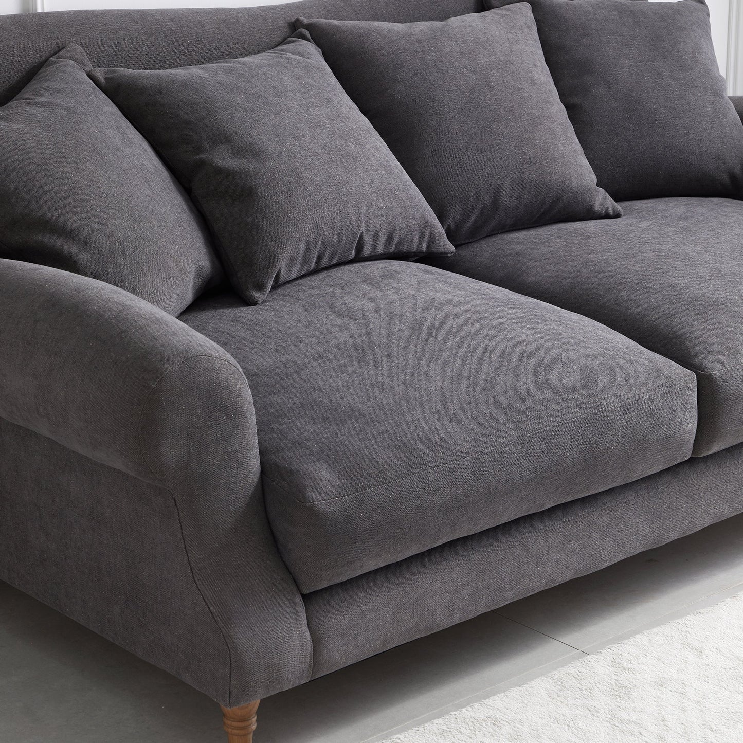 Isabelle Vintage Gray Fabric Sofa-Gray