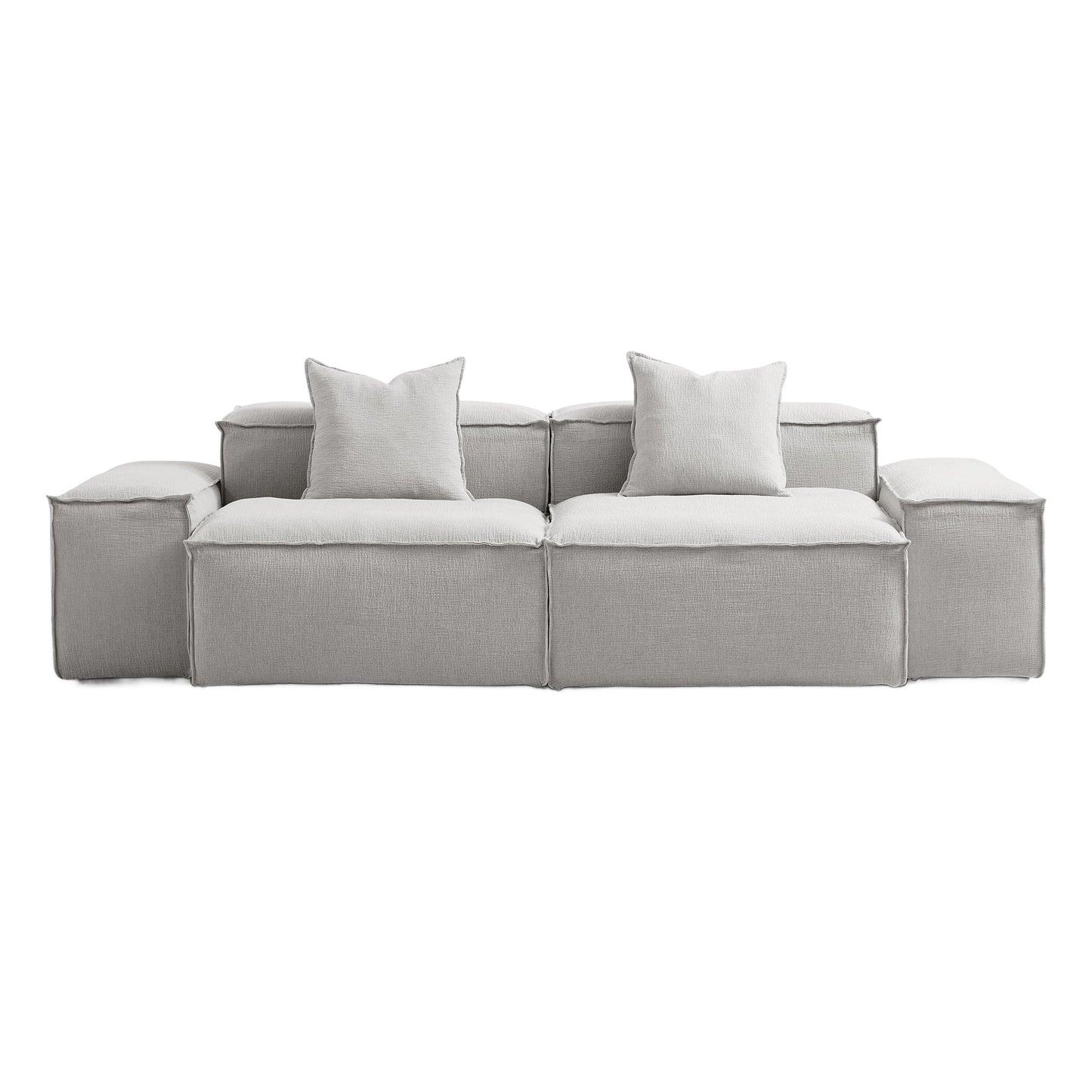 Freedom Modular Khaki Sofa-Gray-Low-106.3″