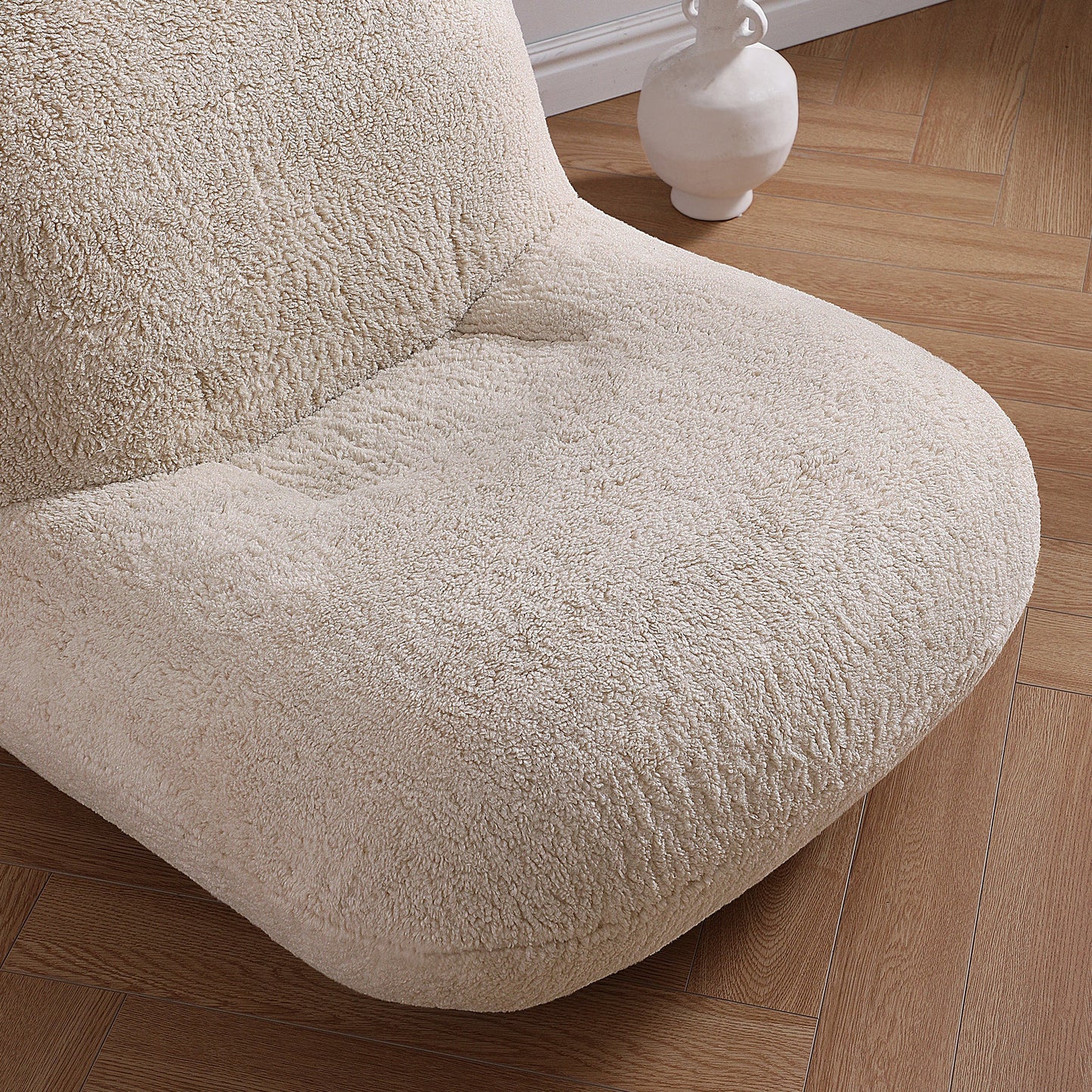 Puff Gray Accent Chair-Beige