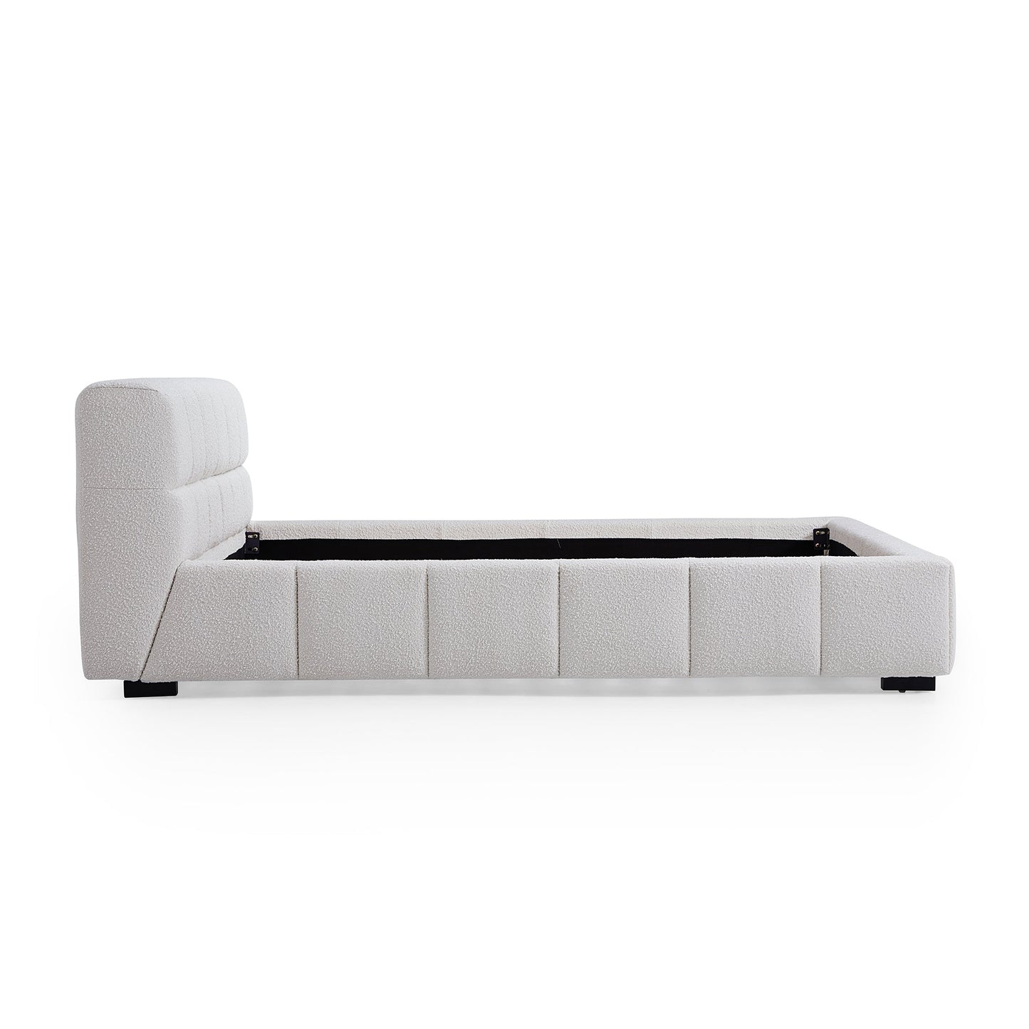 Cushy Boucle Fabric Bed-White
