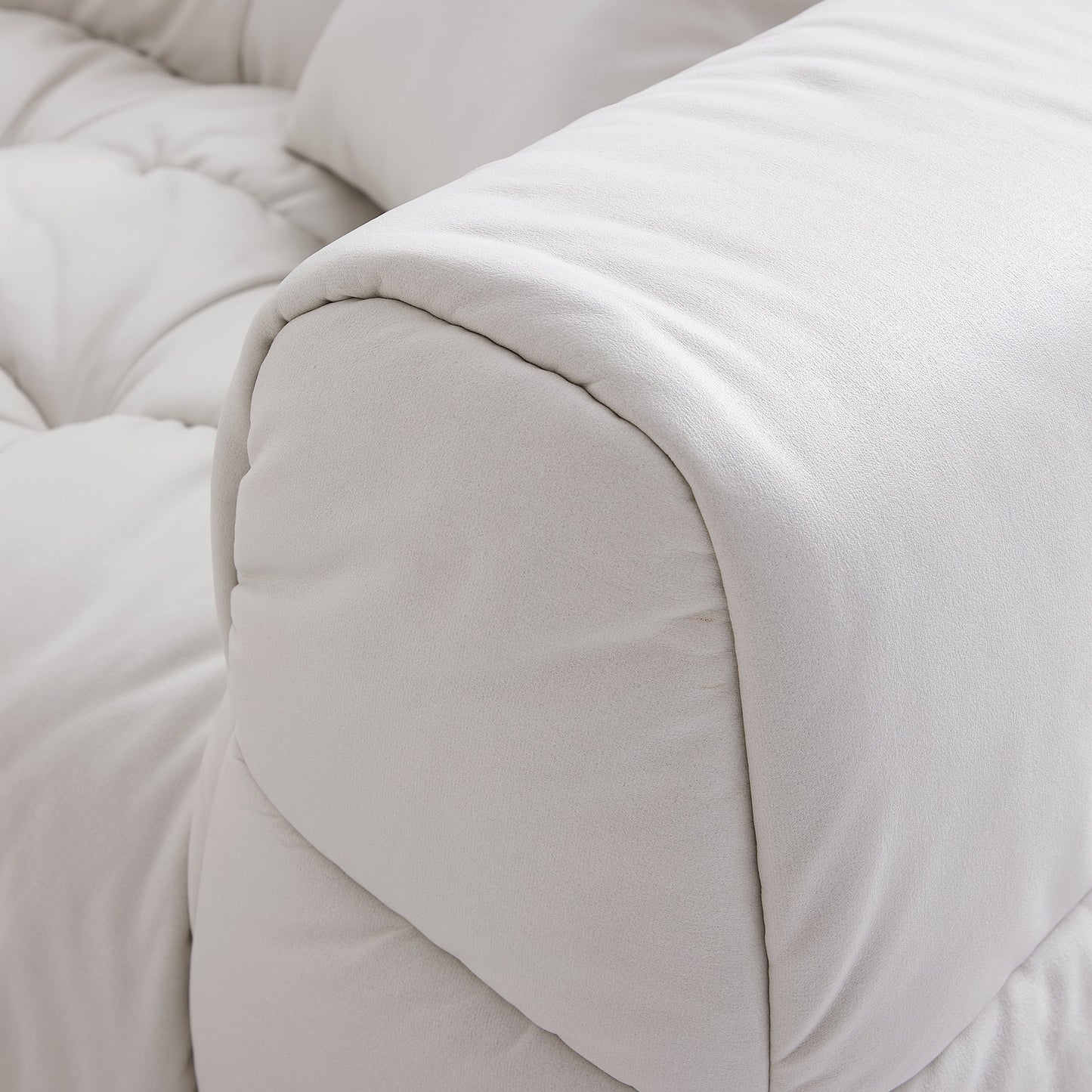 Boba Cream Leathaire Armchair-White