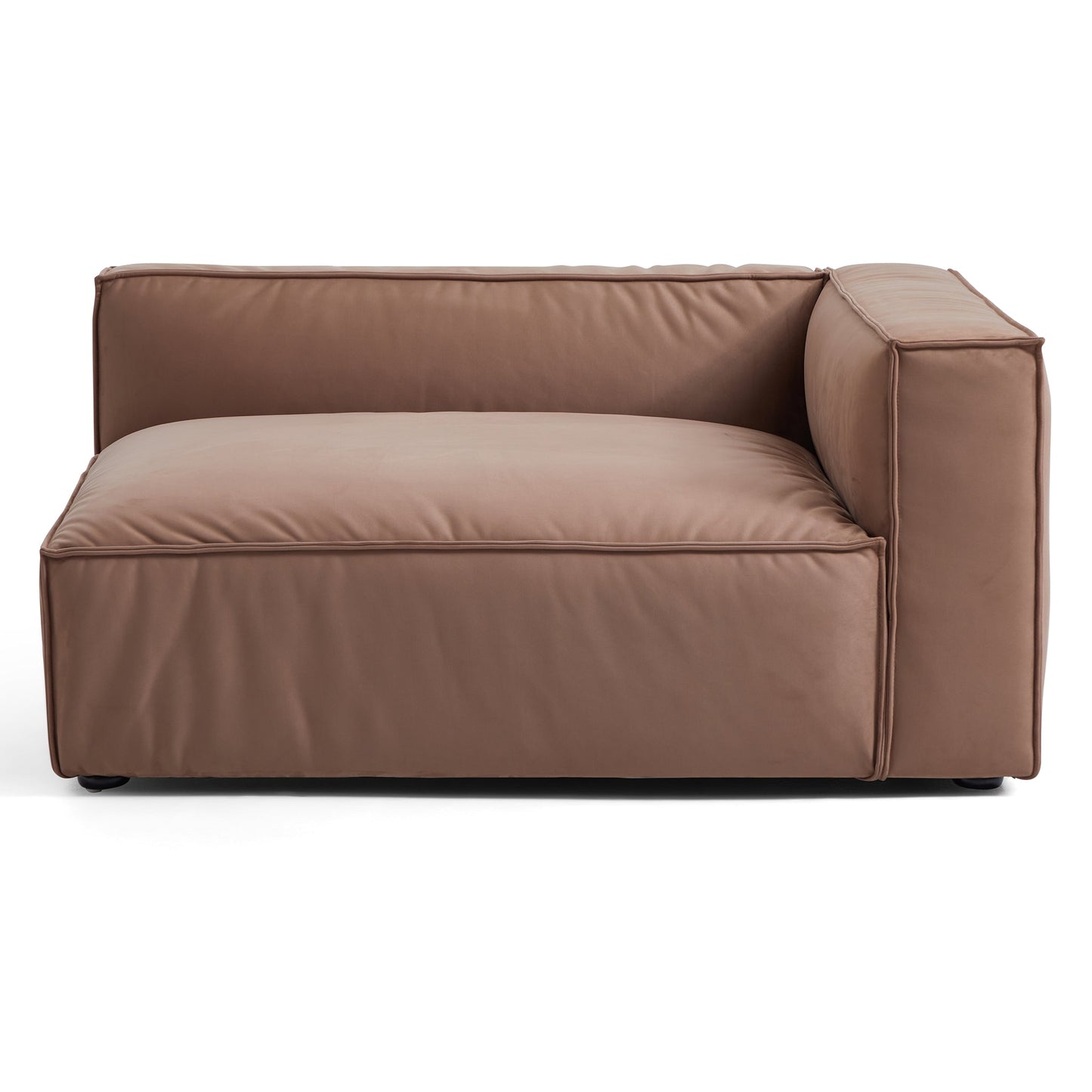 Luxury Minimalist Brown Fabric Sectional-Brown