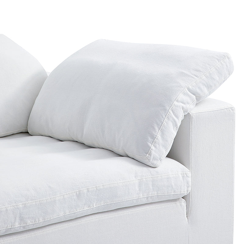 Tender Wabi Sabi Beige Sofa and Regular Ottoman-White