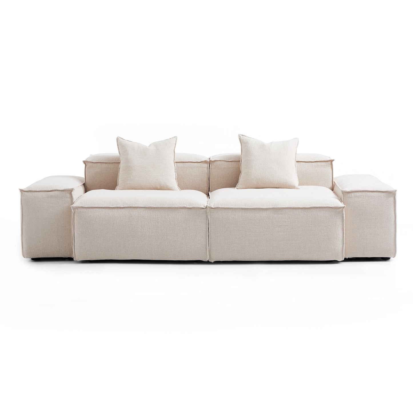 Freedom Modular Gray Sofa-Khaki-Low-106.3″
