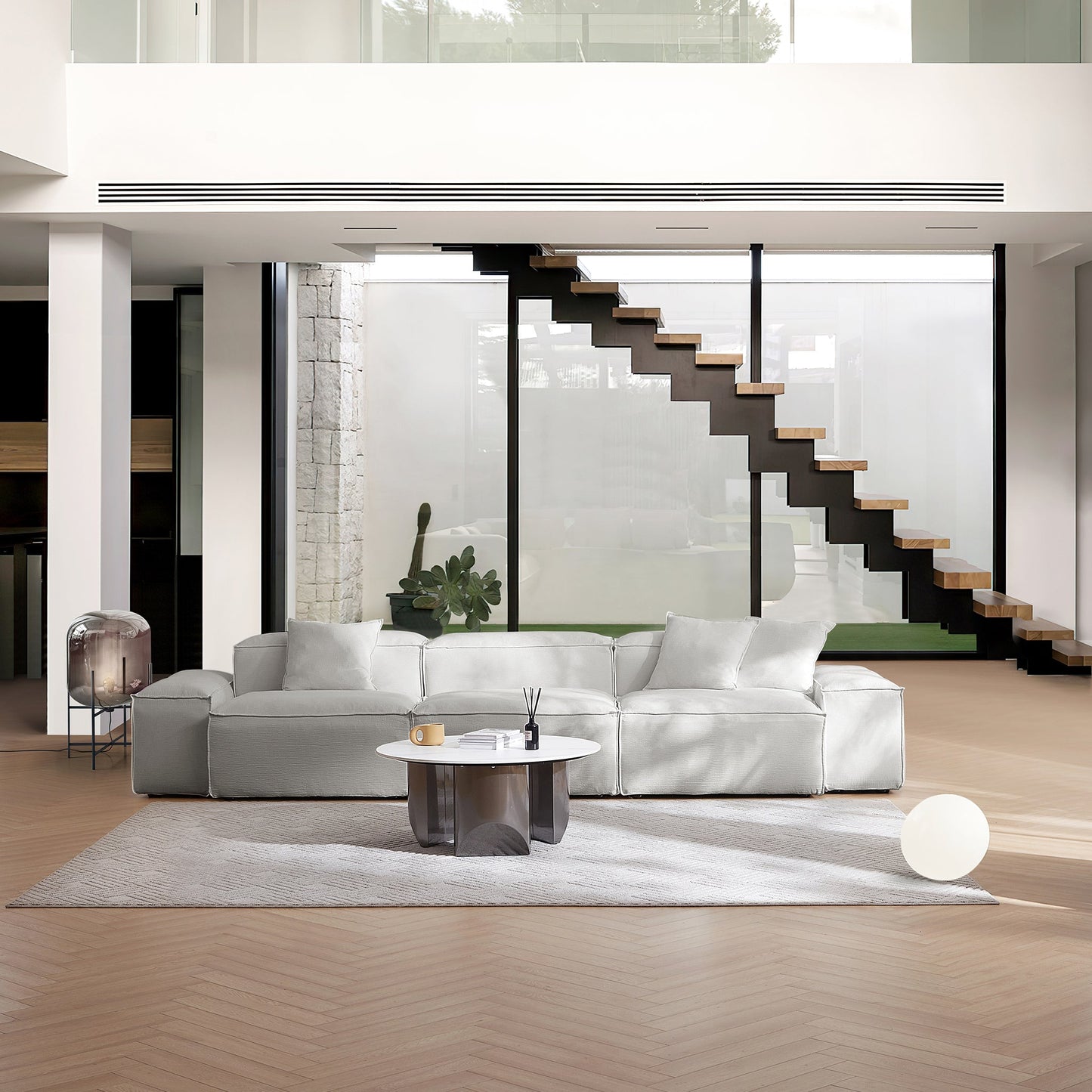 Freedom Modular White Sofa-Gray