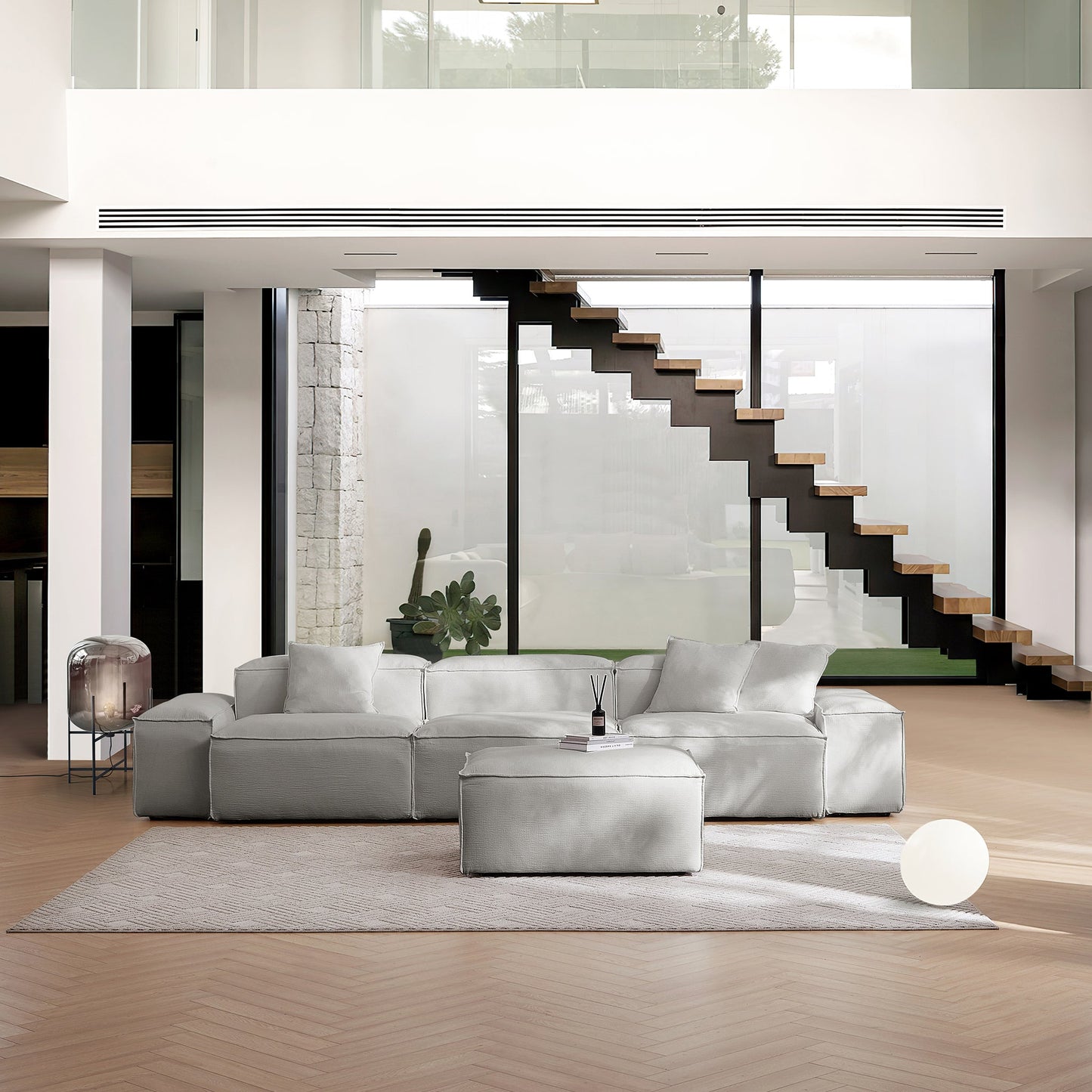 Freedom Modular White Sofa-Gray