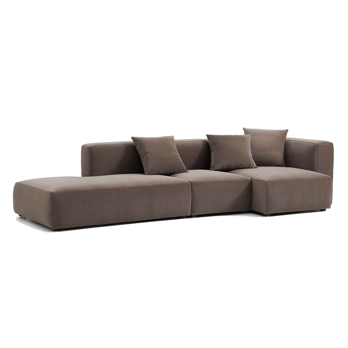 Geometry Minimalist Sectional-Brown-124.0"-Facing Right