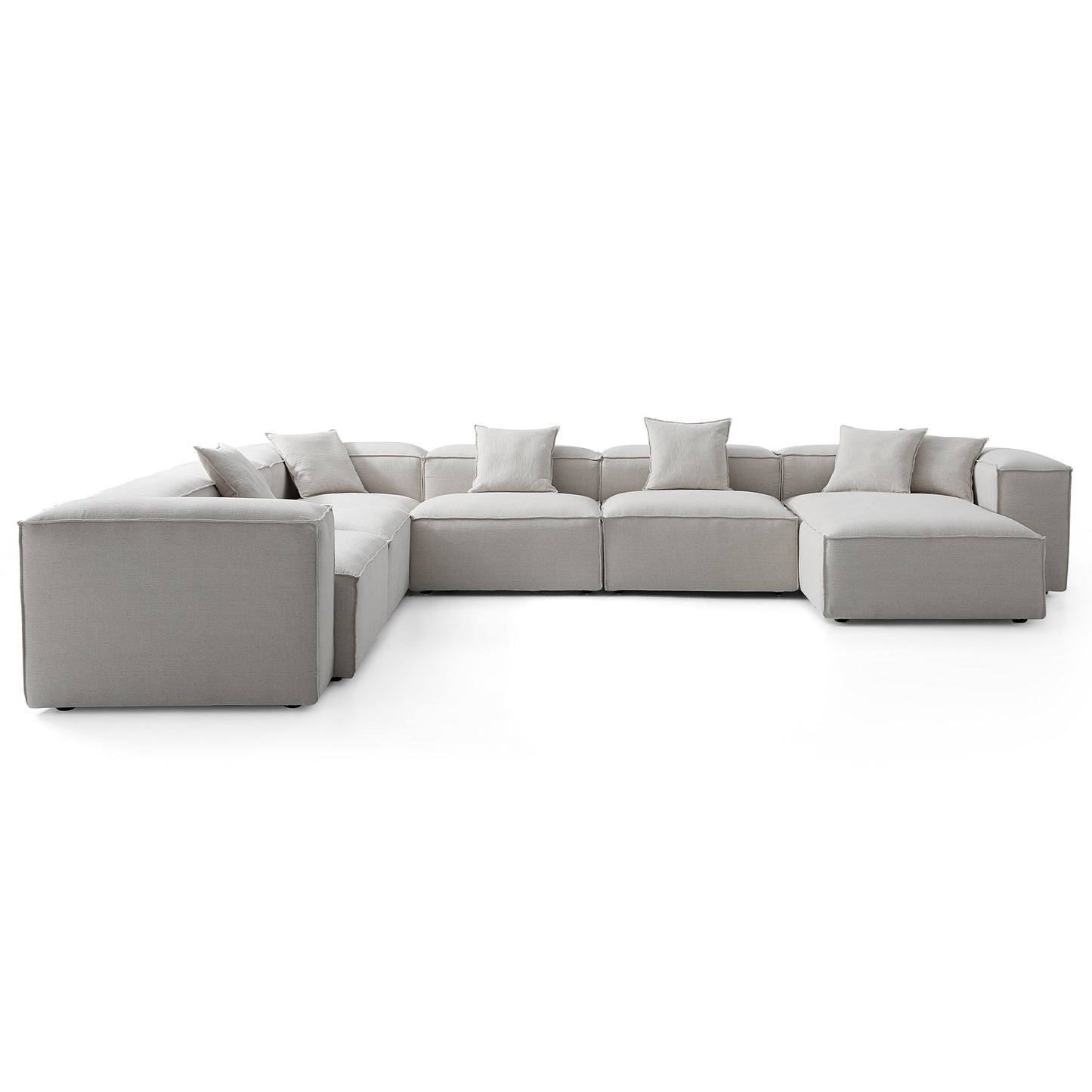 Freedom Modular Gray U Shaped Sectional Sofa-Gray-177.2"-High