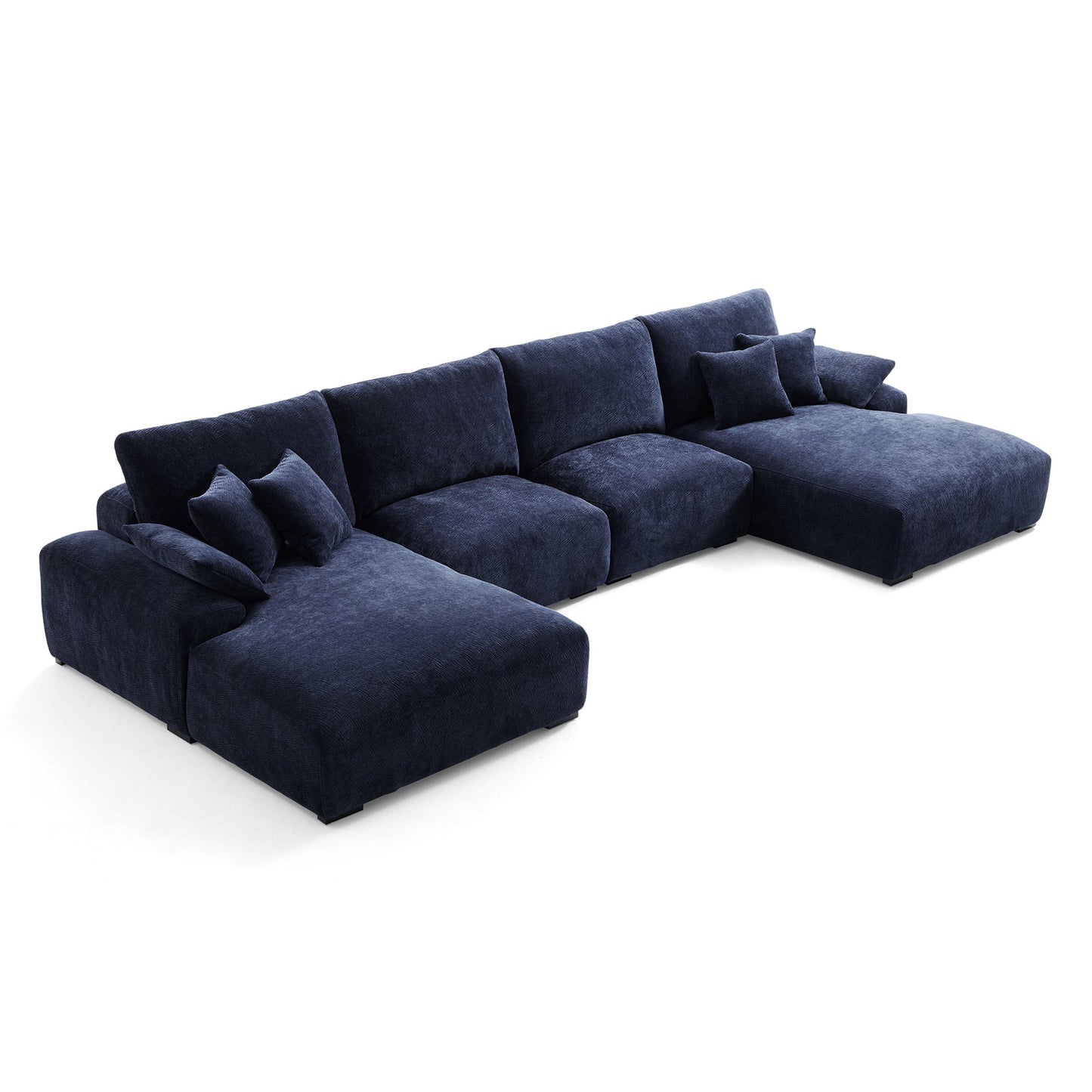 The Empress Navy Blue U Shaped Sectional-Navy Blue