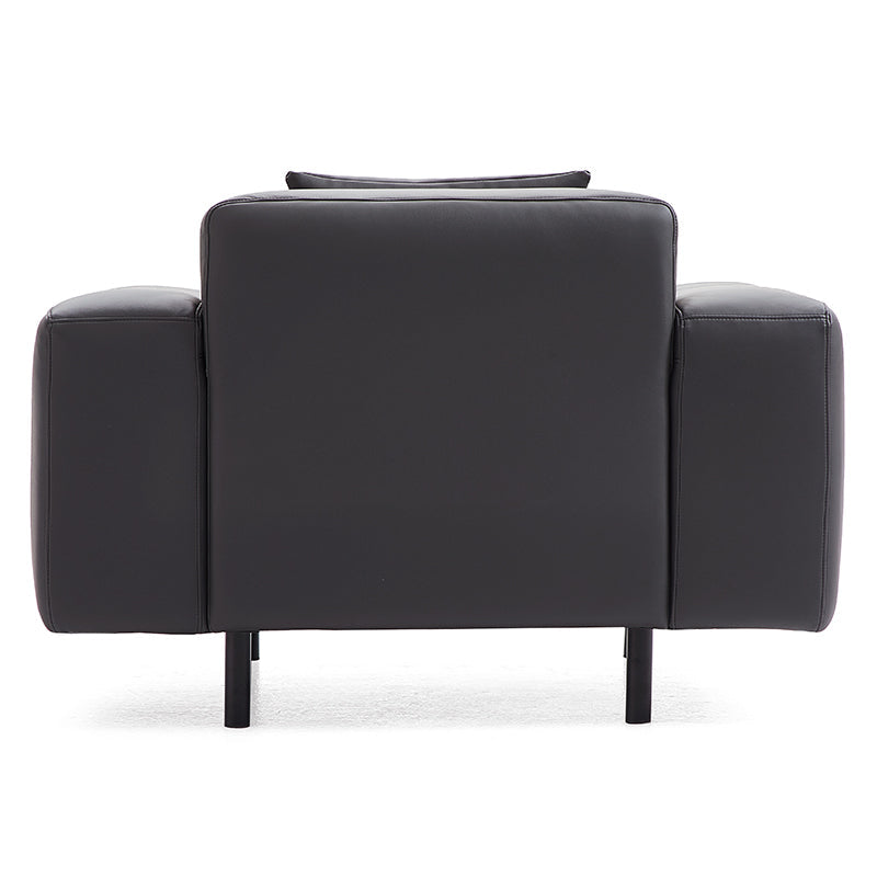 Noble Dark Gray Leather Armchair-Dark Gray