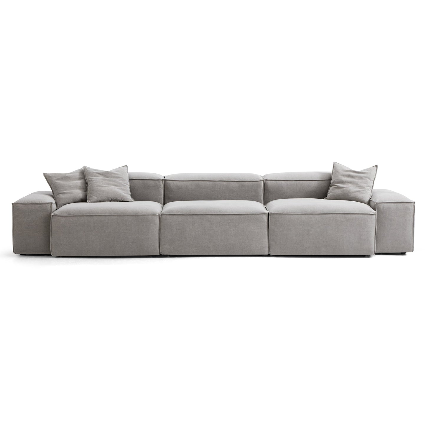 Freedom Modular Sofa-New Gray-143.7"-Low