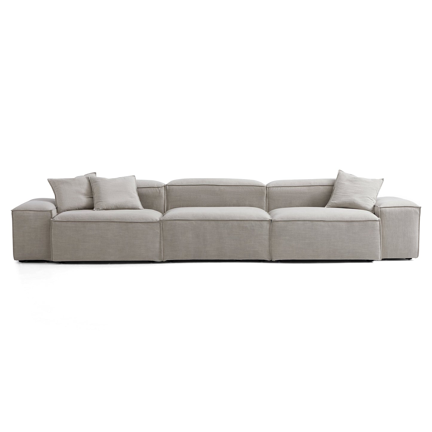 Freedom Modular New Gray Sofa-Sand-143.7"-Low