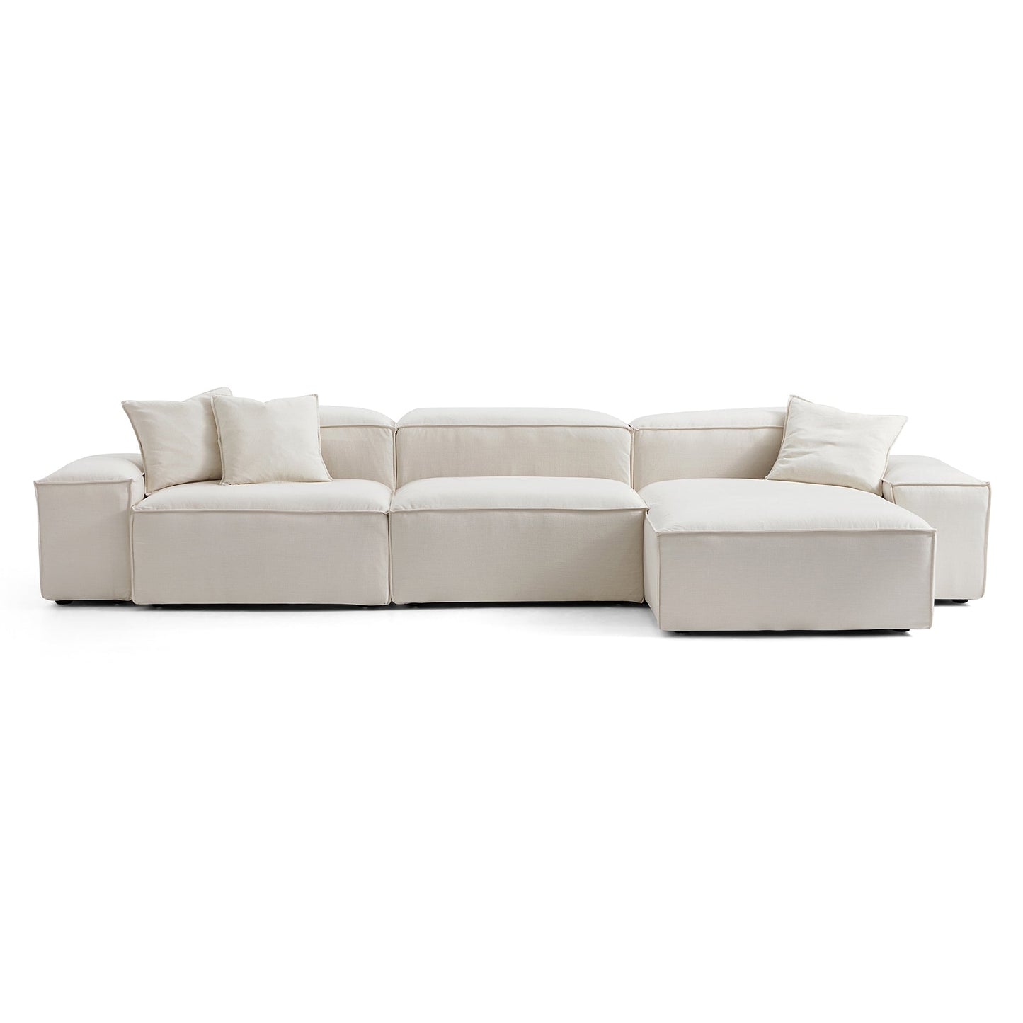 Freedom Modular Sectional Sofa-Beige-143.7"-Low