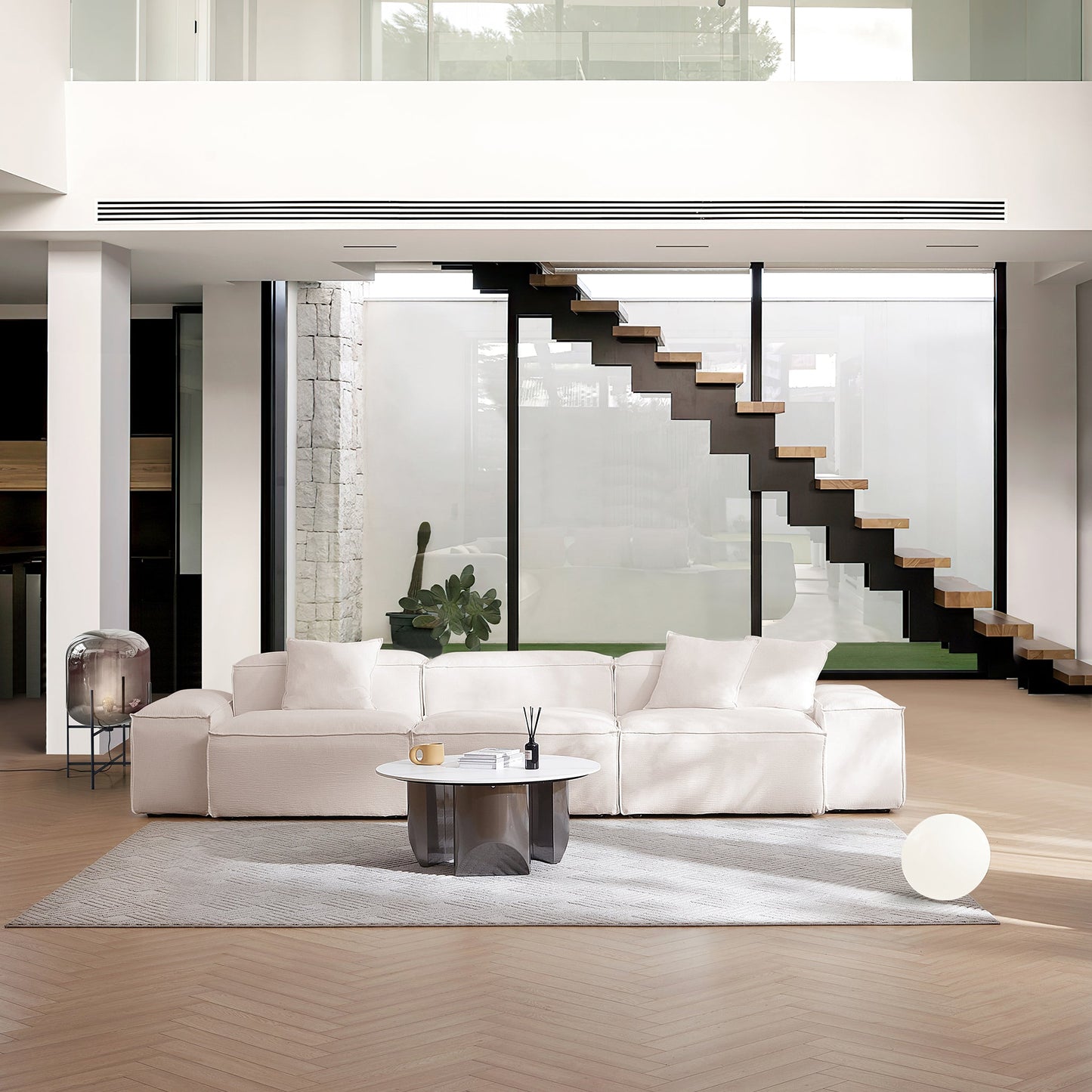 Freedom Modular White Sofa-Khaki