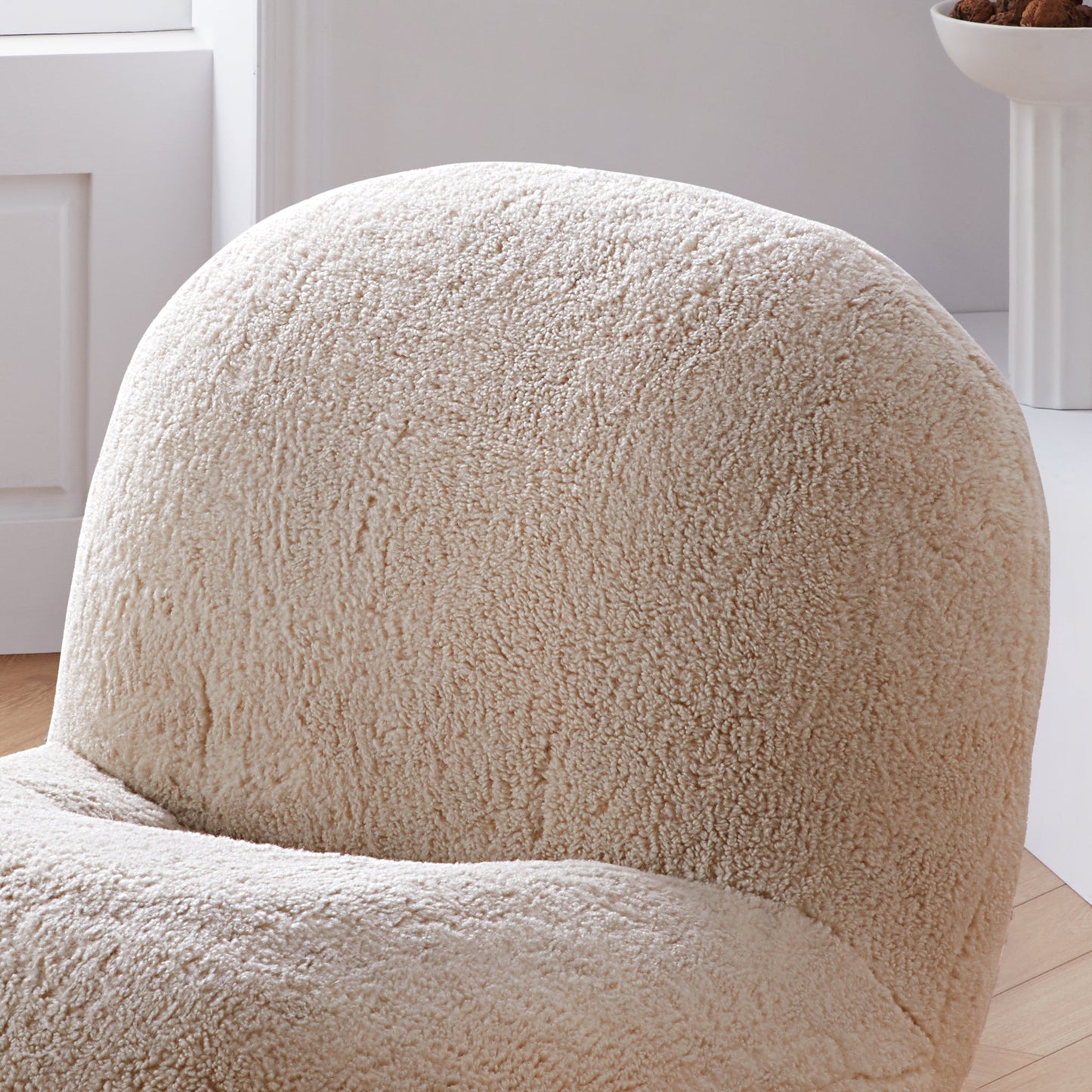 Puff Gray Accent Chair-Beige