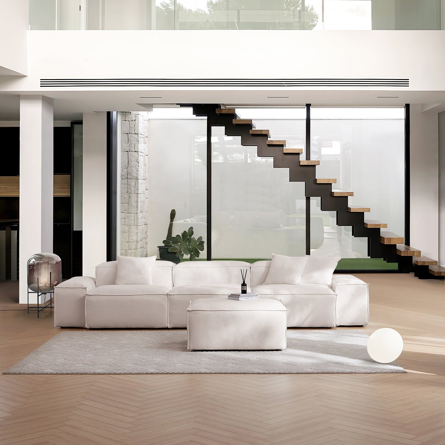 Freedom Modular White Sofa-Khaki