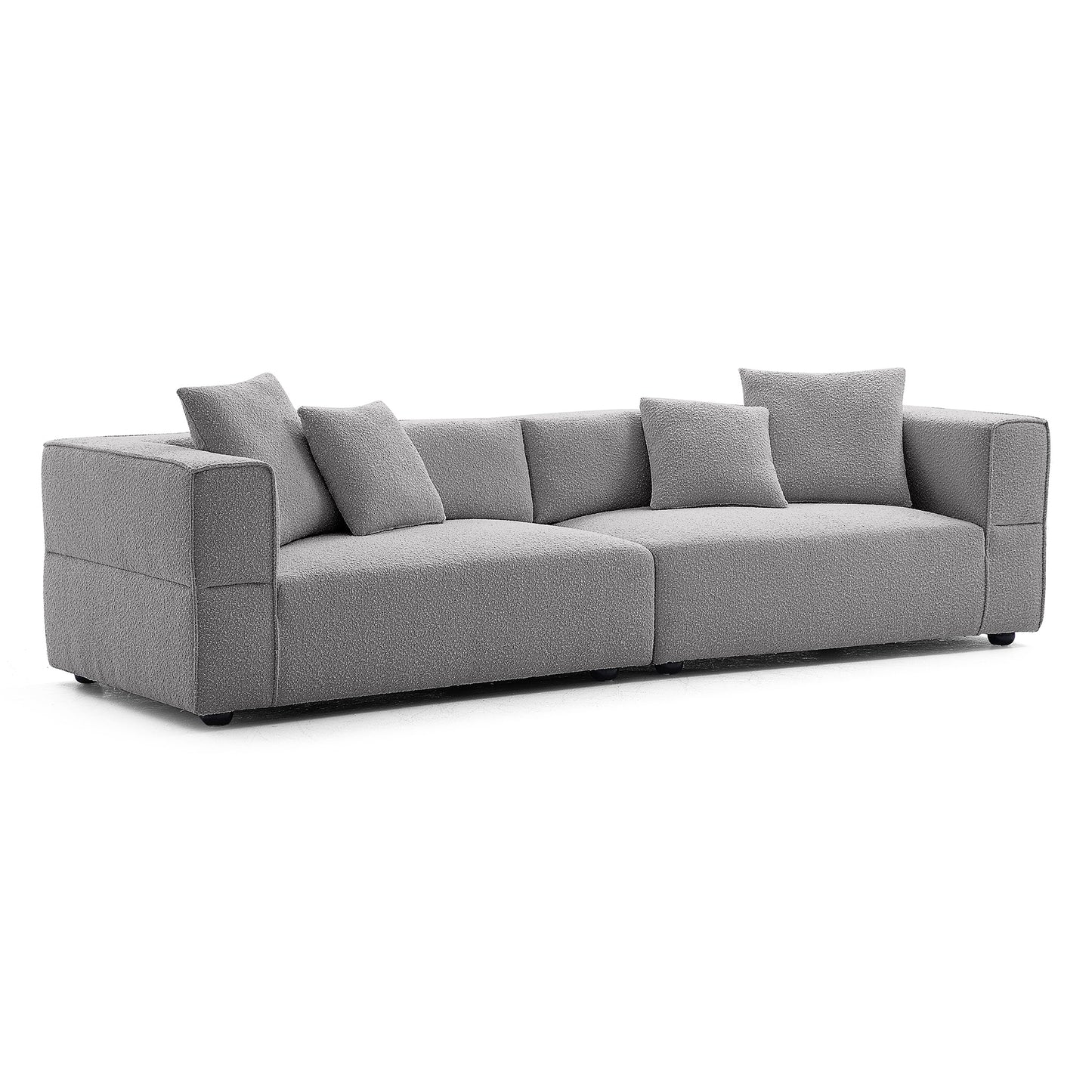 Nordic Modern Creamy Sofa-Gray-4 Seater 103.1"