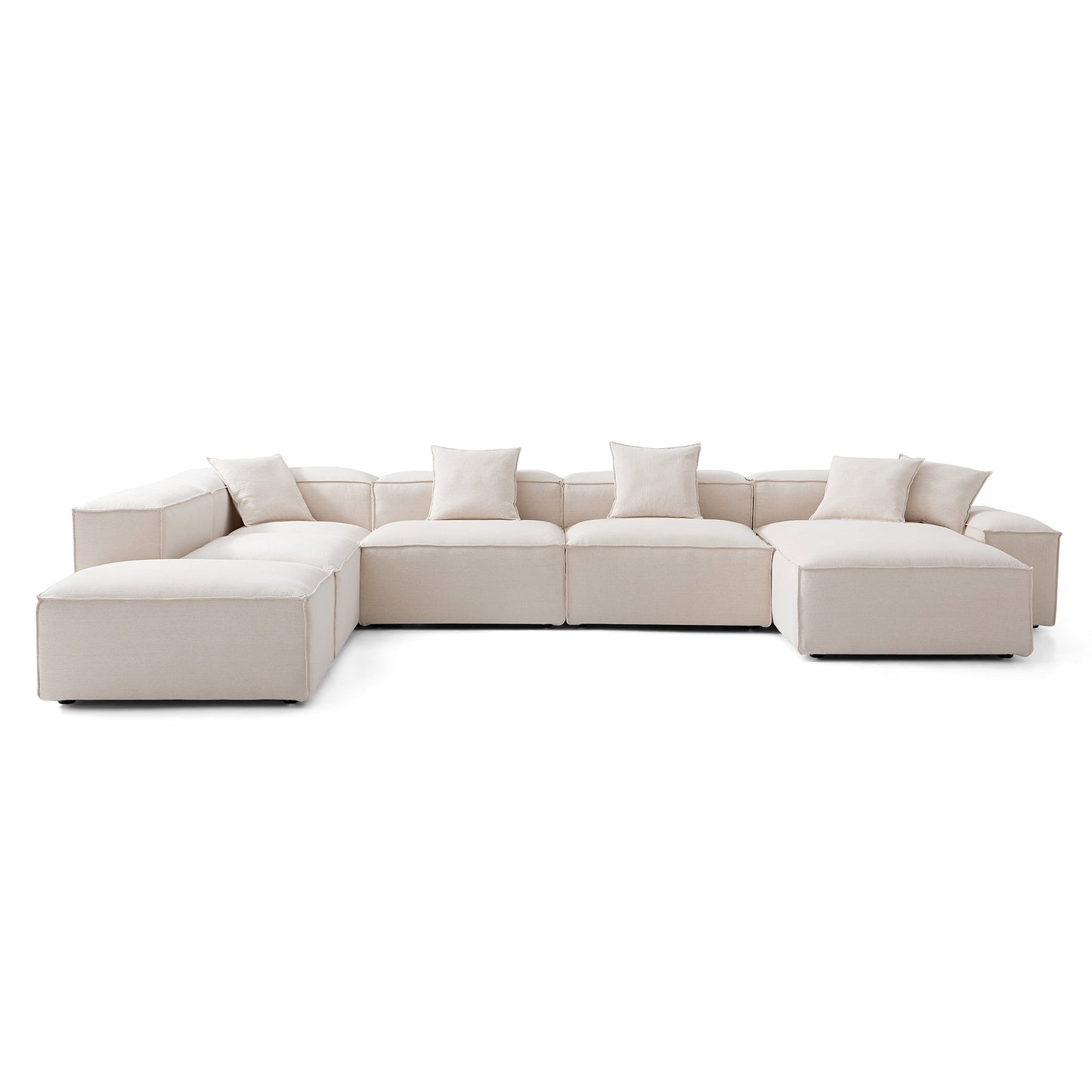 Freedom Modular Khaki Open End Sectional Sofa-Khaki-177.2"-Low