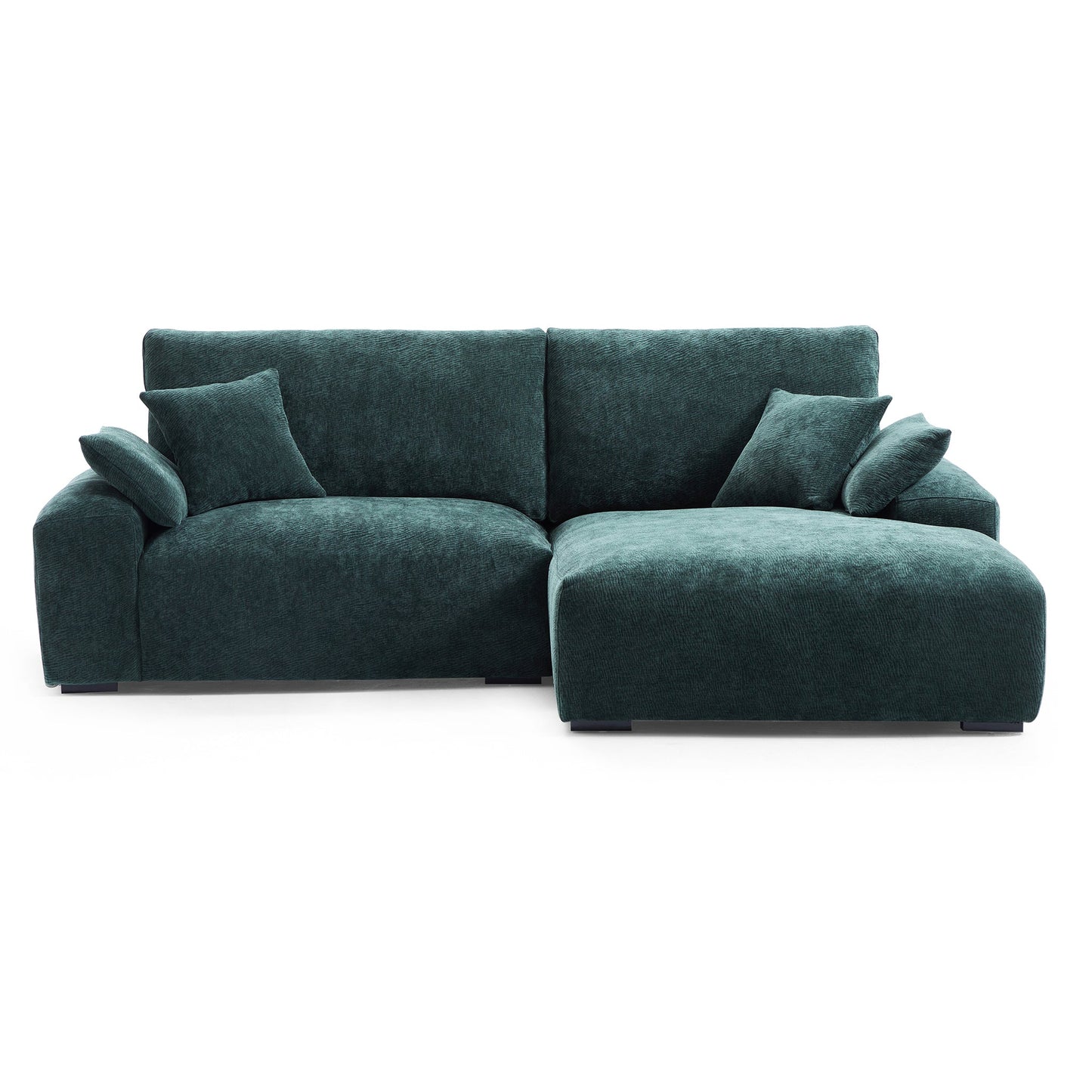 The Empress Green Sectional-Green-98.4″-Facing Right