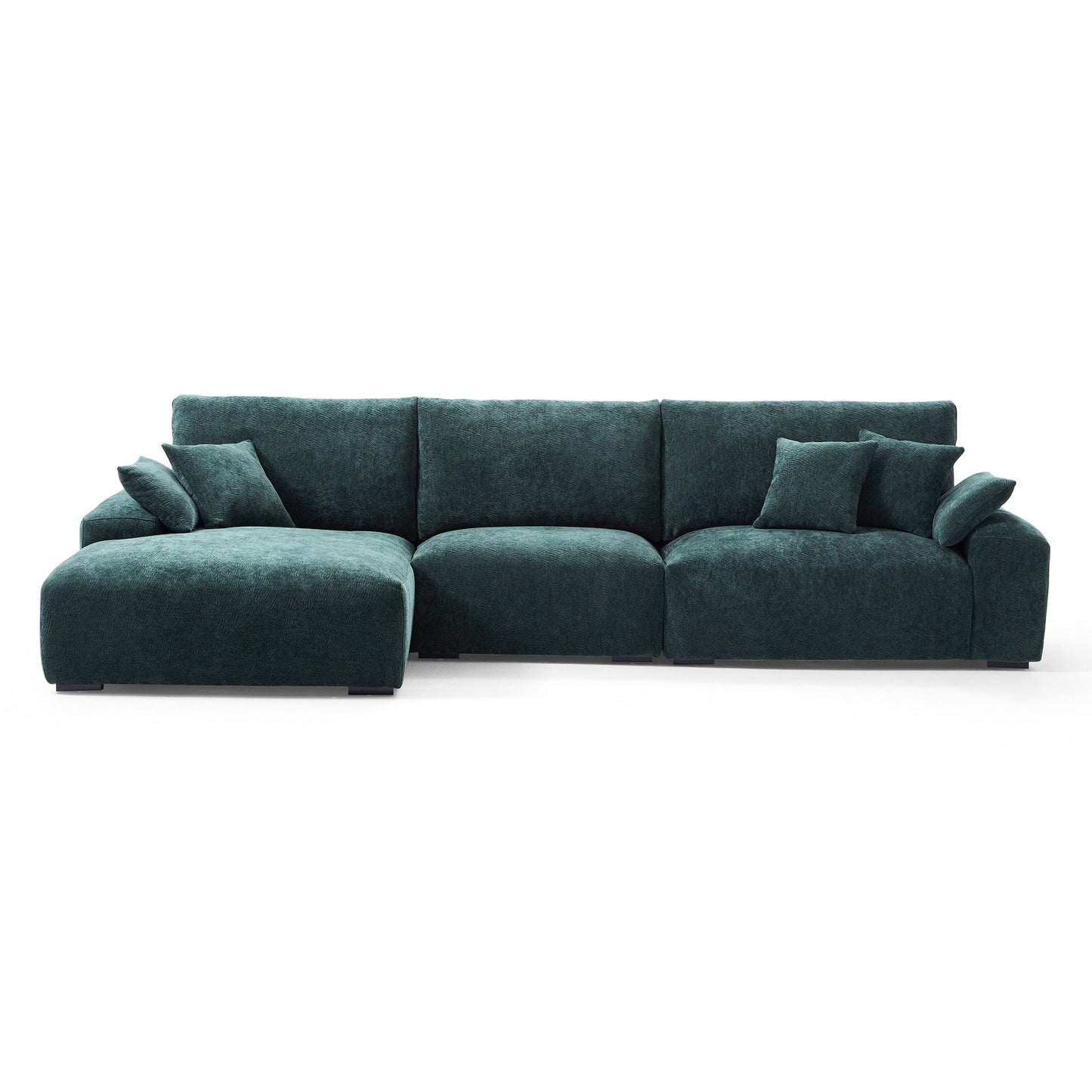 The Empress Green Sectional-Green-133.9″-Facing Left