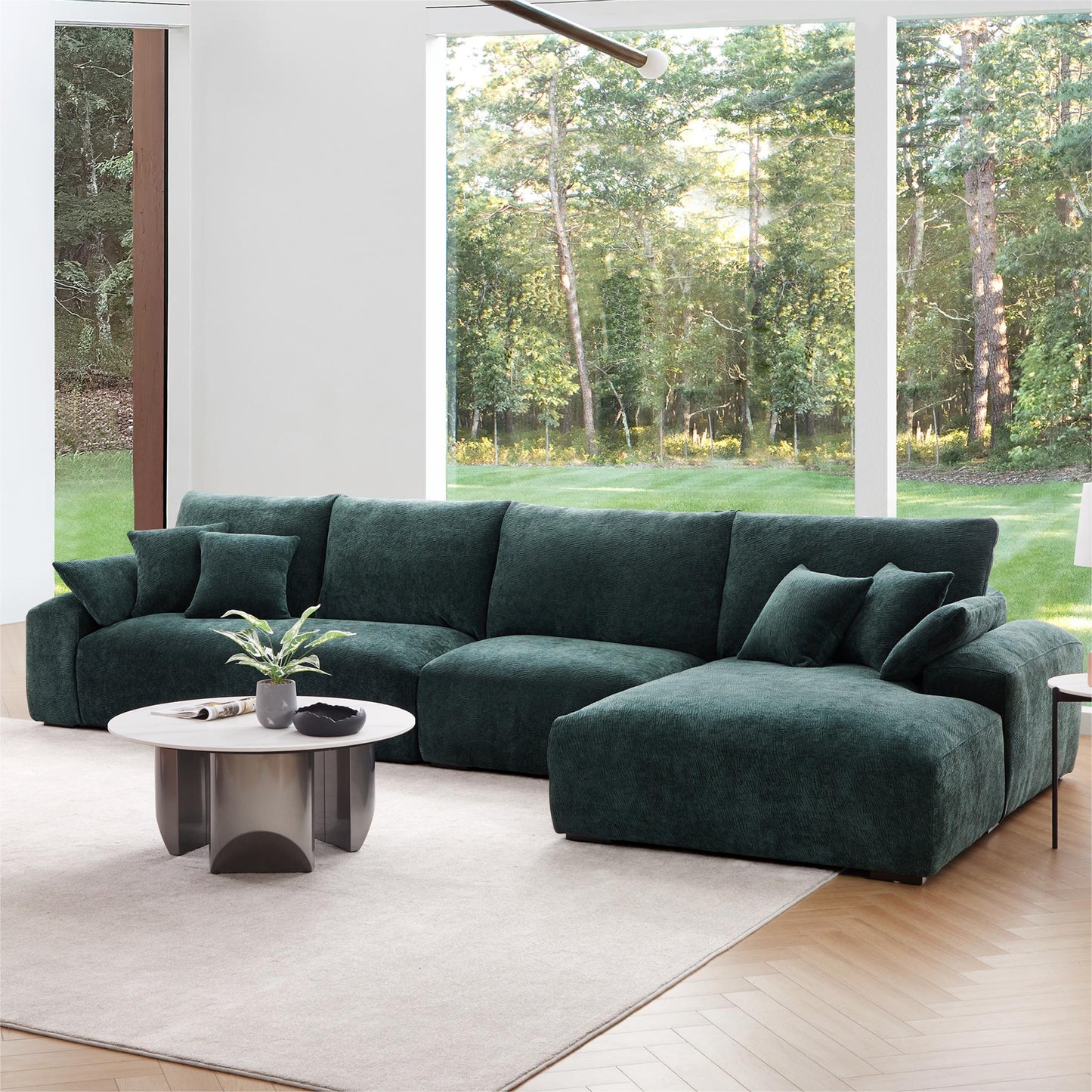 The Empress Green Sectional-Green