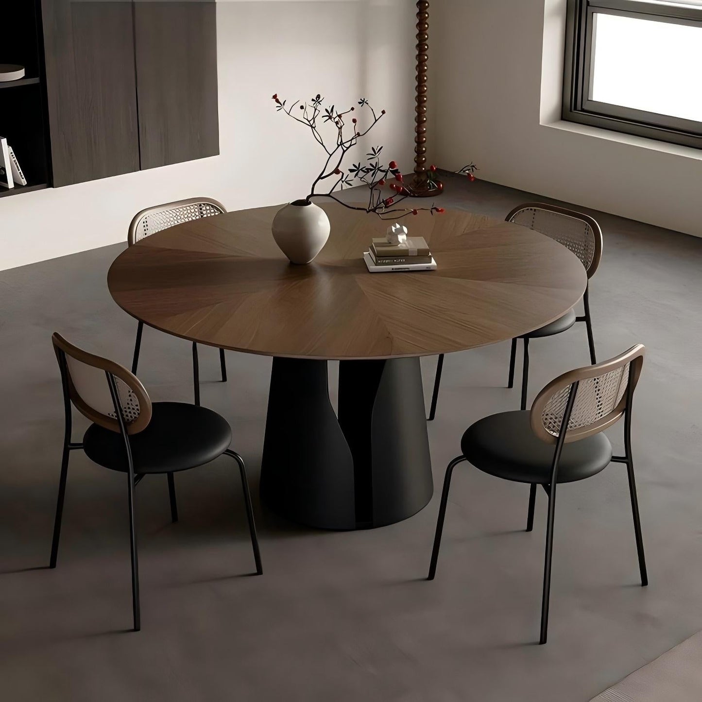 Lunaro Wood Steel Dining Table