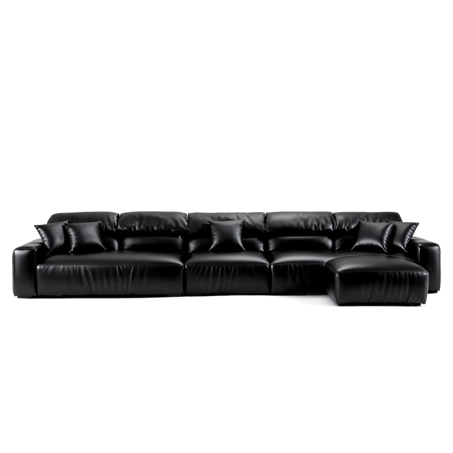 Chestnut Brown Leather Sofa and Ottoman