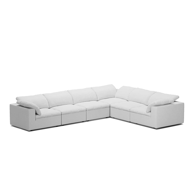 Tender Wabi Sabi L Shaped Sectional-White-6 Seater 165.4"