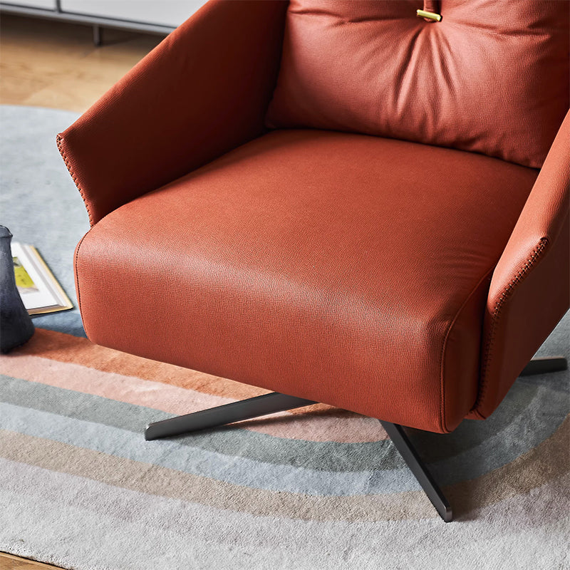 Flamingo Red Fabric Swivel Accent Chair-Red