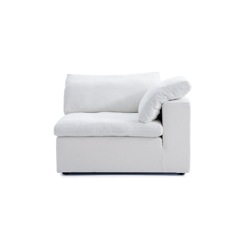 Tender Wabi Sabi U Shaped Sectional with One Open End-White