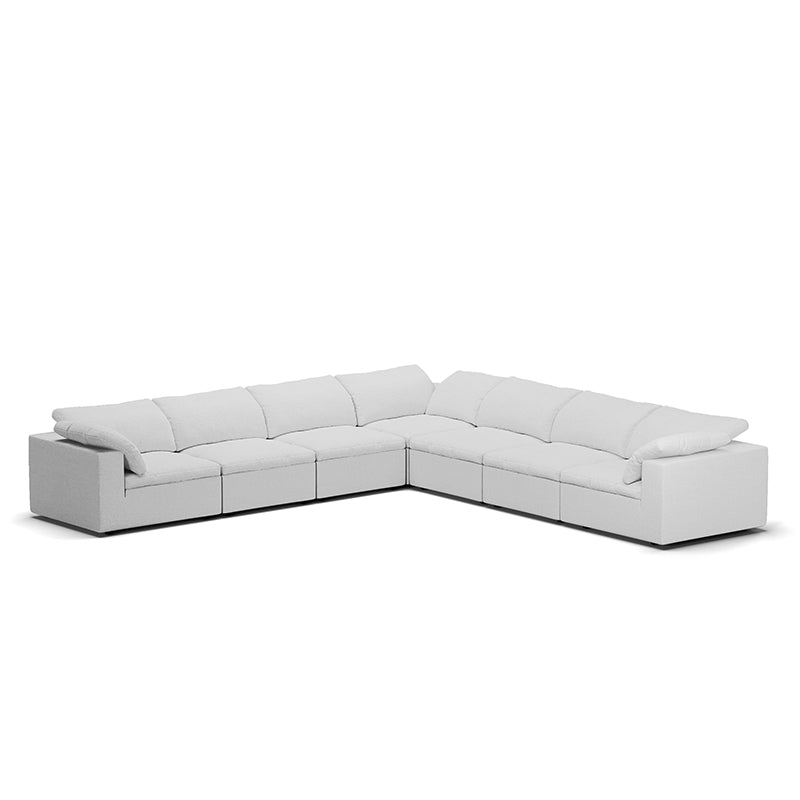 Tender Wabi Sabi L Shaped Sectional-White-7 Seater 165.4"