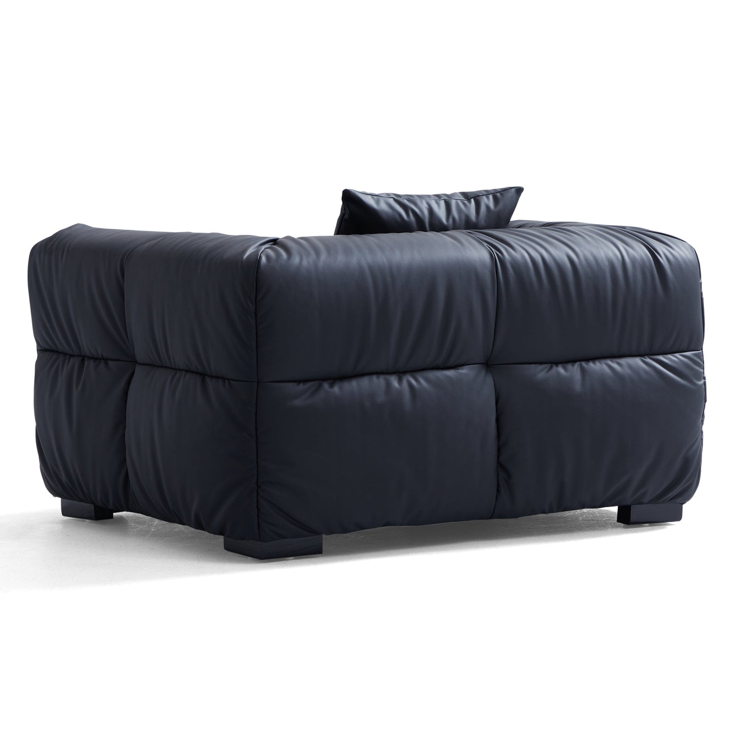 Boba Black Leathaire Armchair-Black