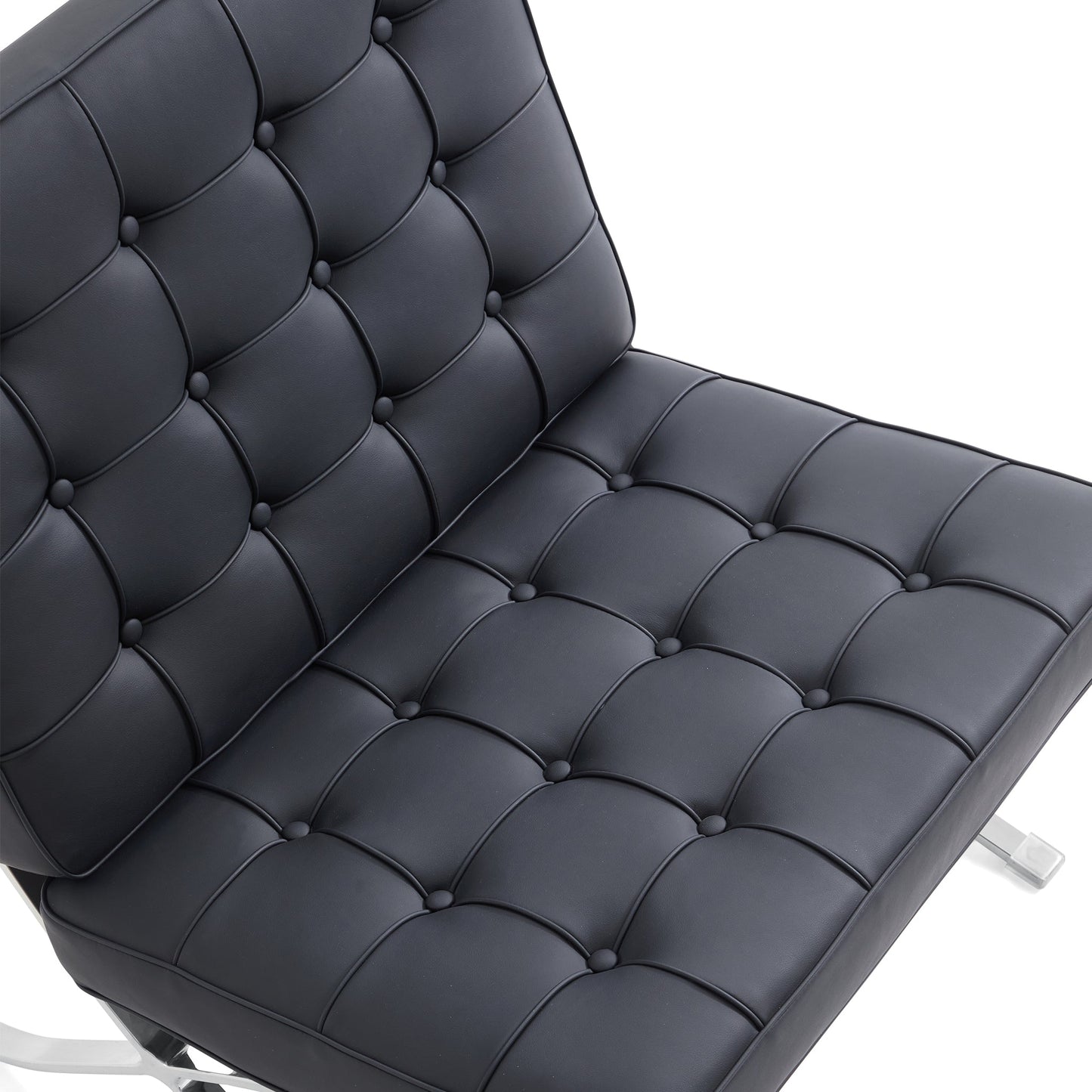 Barcelona Leather Lounge Chair-Black
