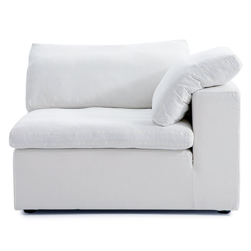 Tender Wabi Sabi U Shaped White Sectional Sofa-White