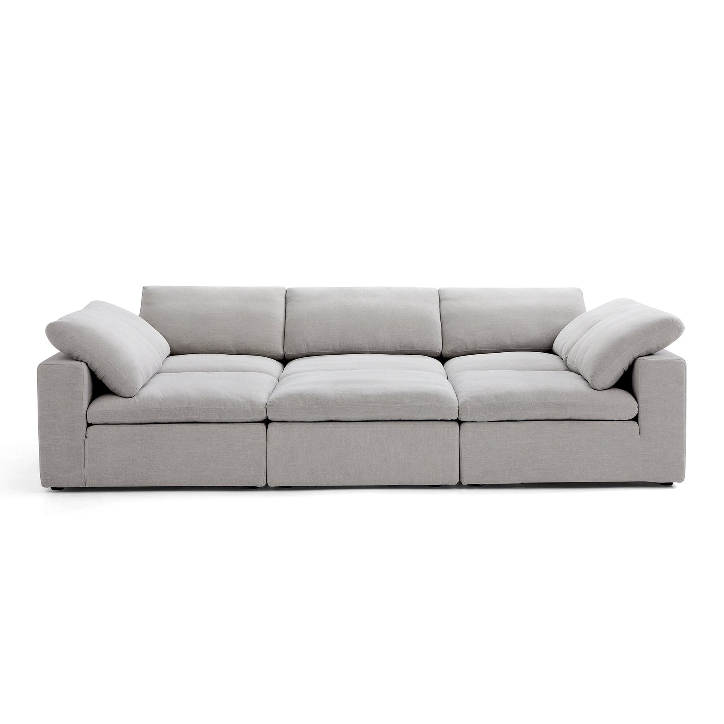 Tender Wabi Sabi Light Gray Sofa Bed-Gray-128.0"