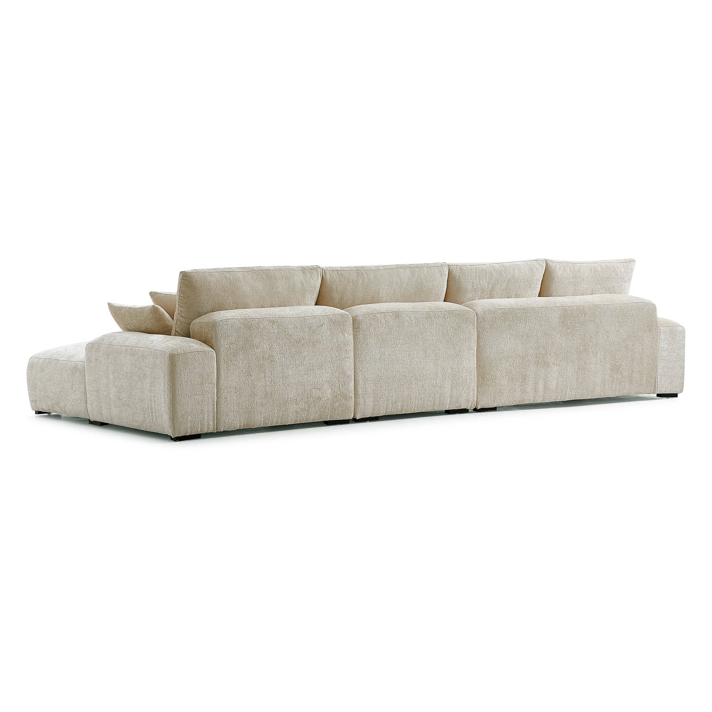 The Empress Beige Sectional-Beige-150.8"-Facing Right