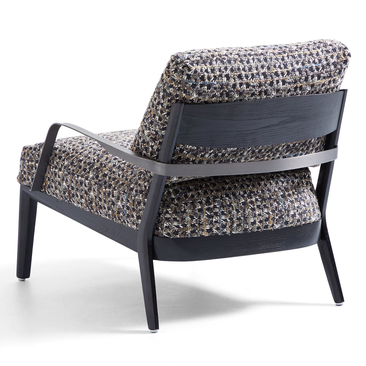 Charcoal Gary Flax Linen Minimalist Leisure Chair-Black