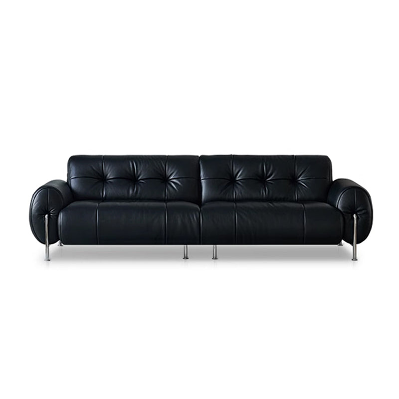 Banning Vintage Leather Sofa-Black-110.2"