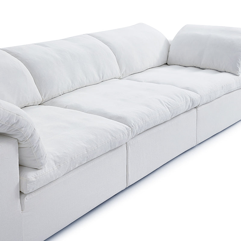 Tender Wabi Sabi Sand Sofa and Ottoman-White