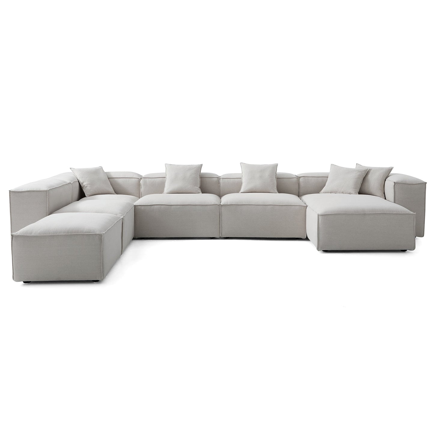 Freedom Modular Gray Open End Sectional Sofa-Gray-177.2"-High