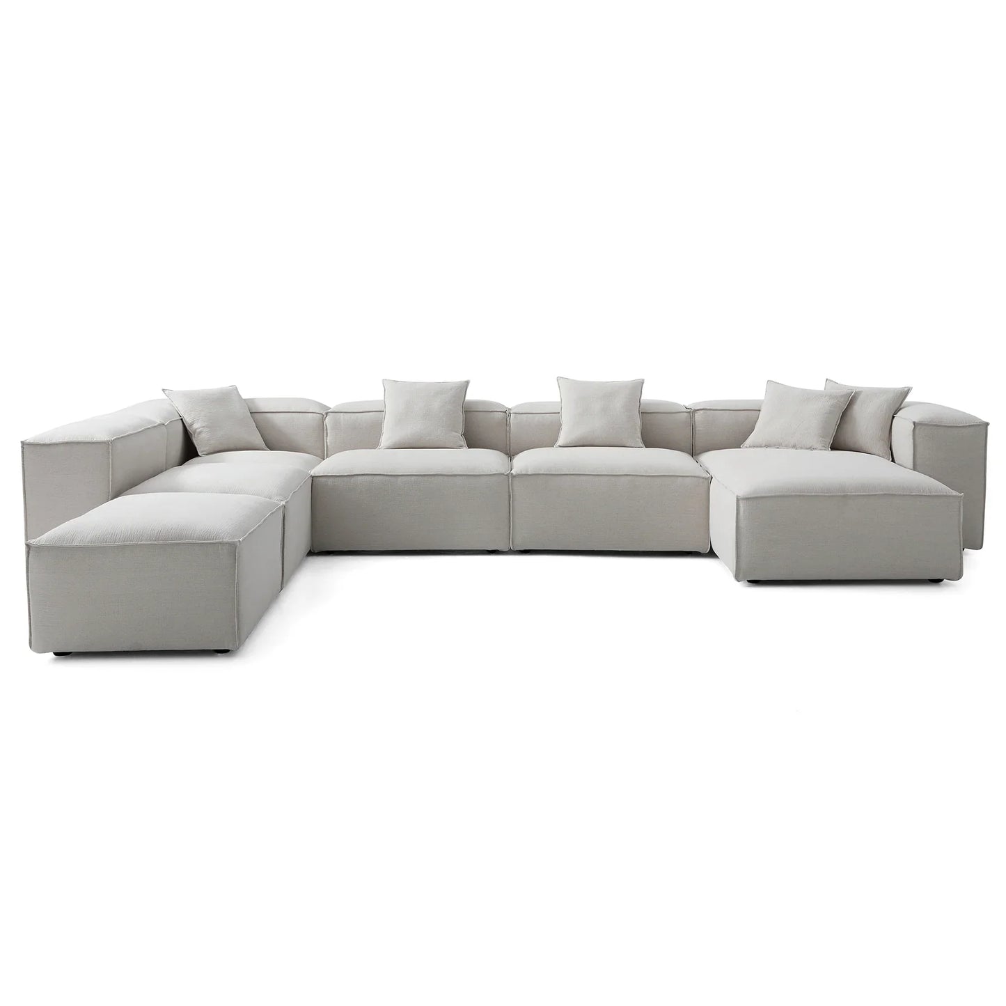 Freedom Modular Khaki Open End Sectional Sofa-Gray-177.2"-High