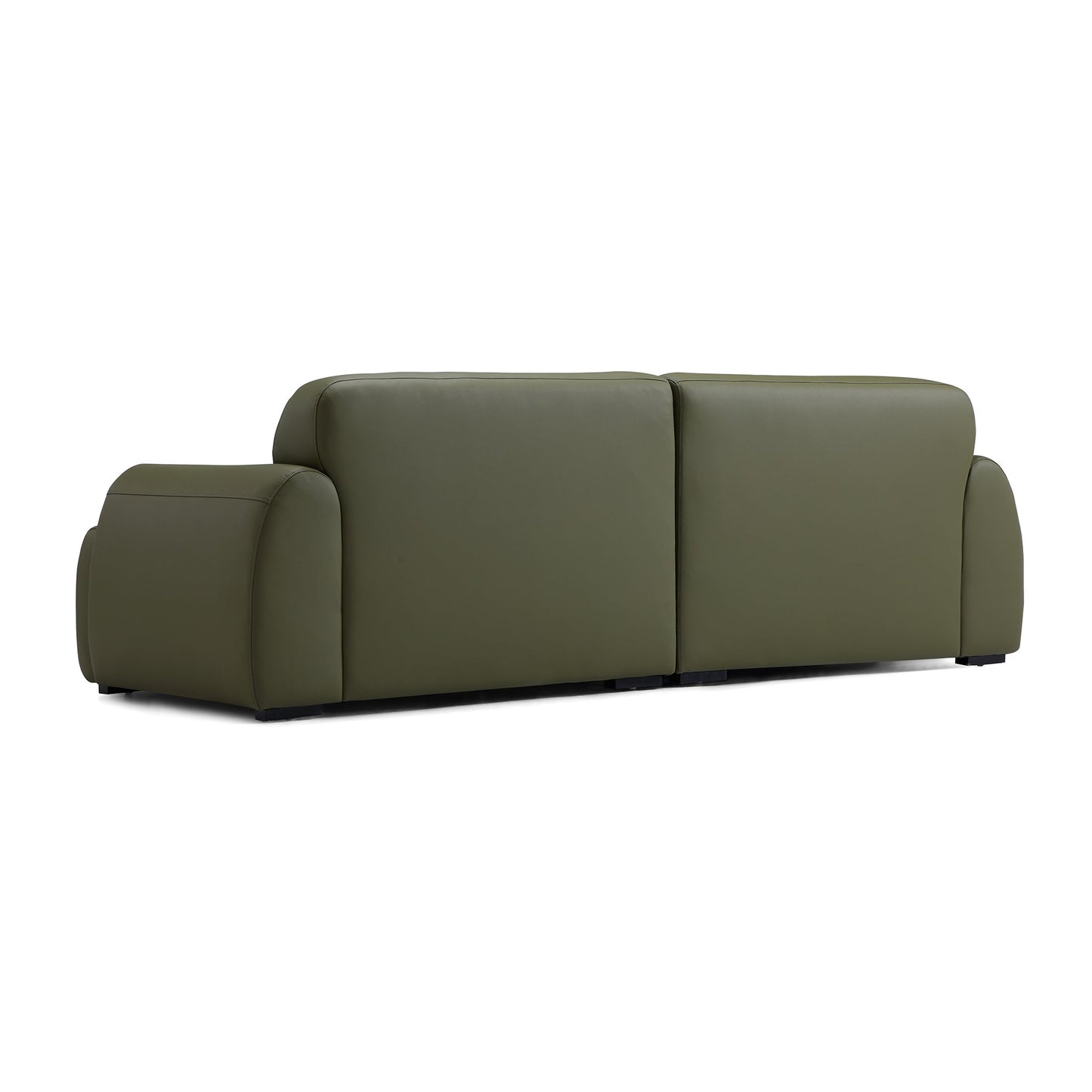 Brenley Modern Italian Leather Sofa-Olive